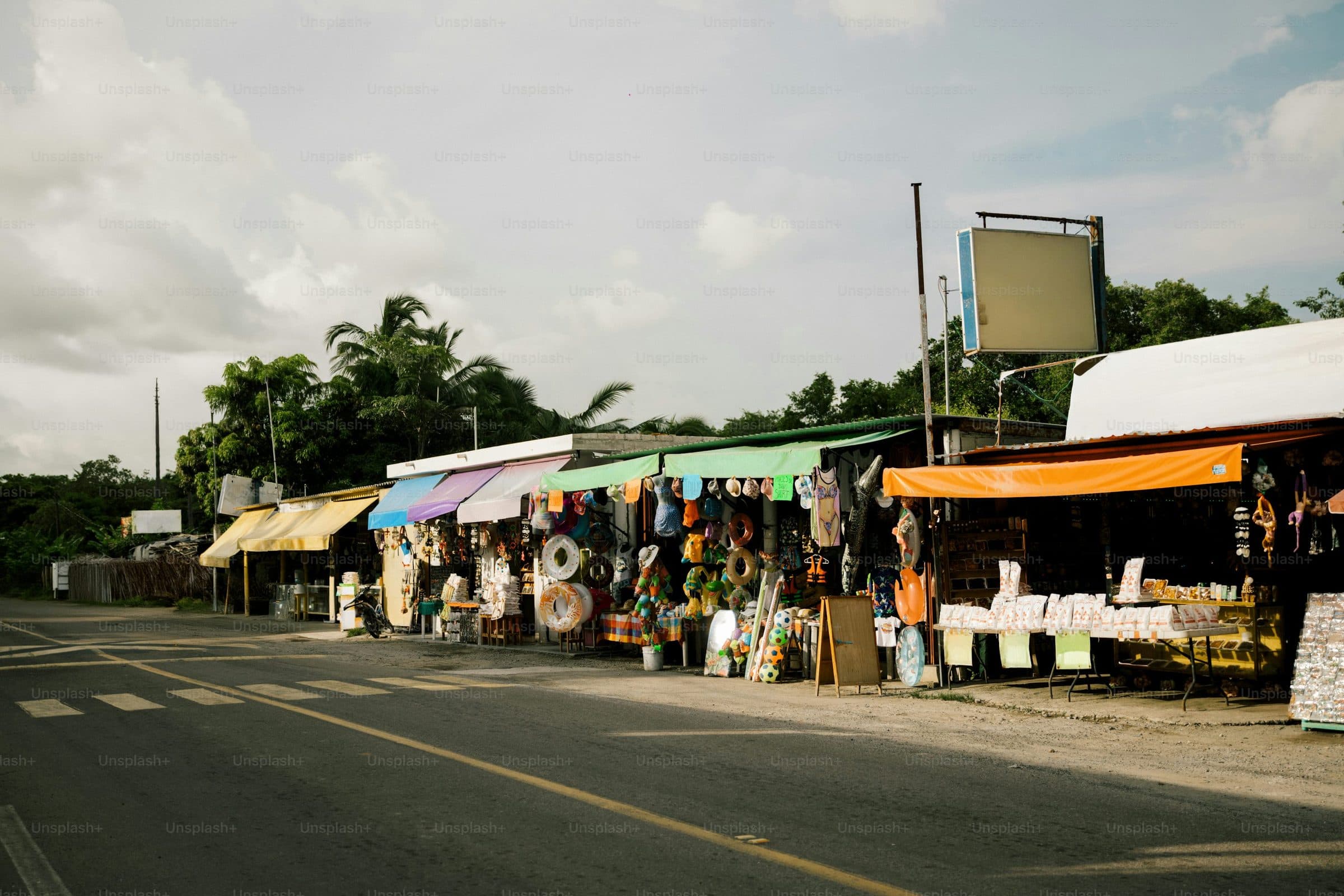 A market street at midday
